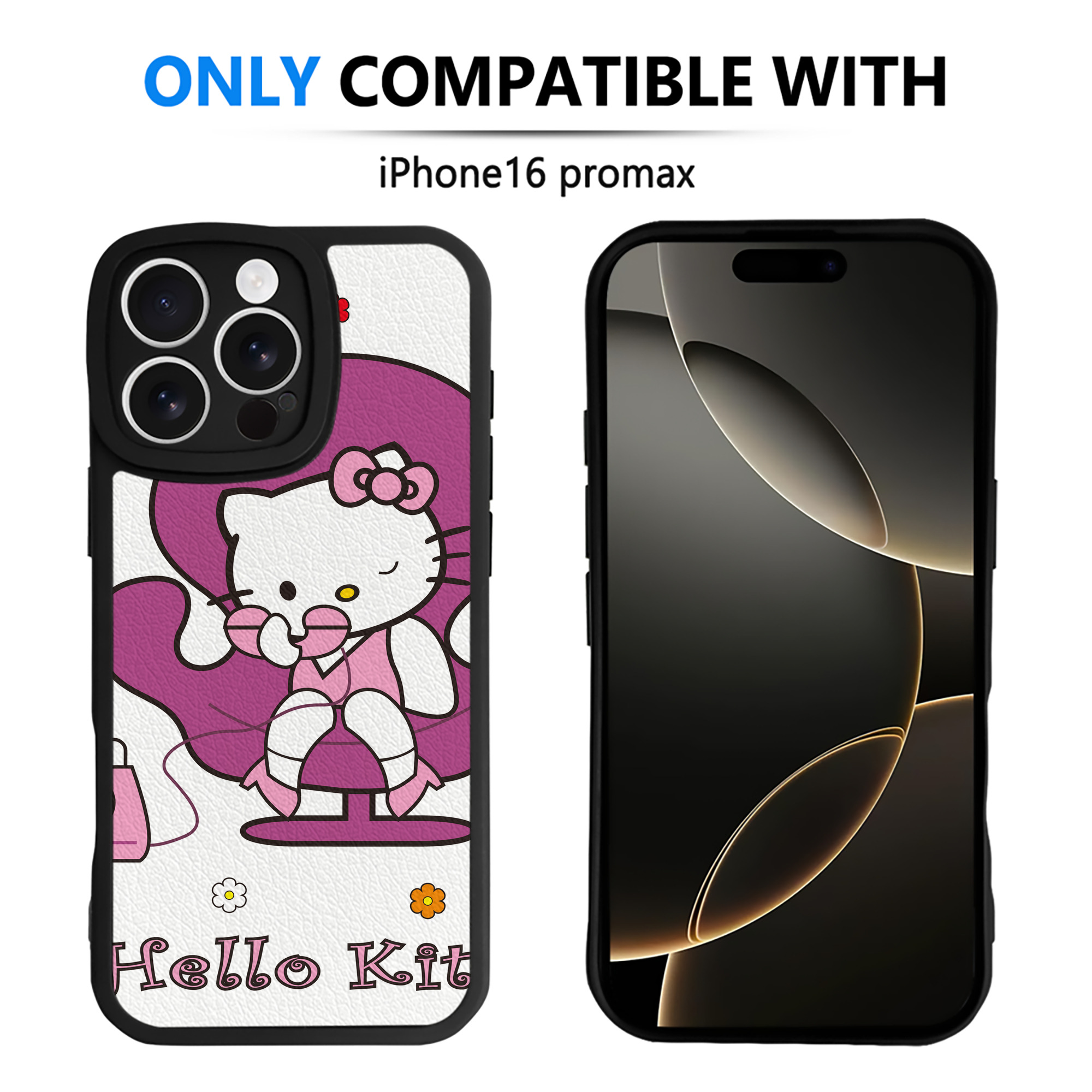 （画像用） Hello Kitty ハローキティ 【iPhone 16シリーズ対応】シリコンスマホケース（レザー調） 材質：シリコン